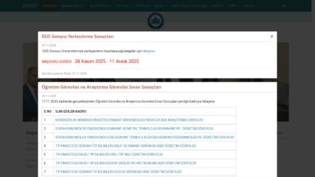 PERSONEL DAİRE BAŞKANLIĞI | Eskişehir Osmangazi Üniversitesi - Anasayfa