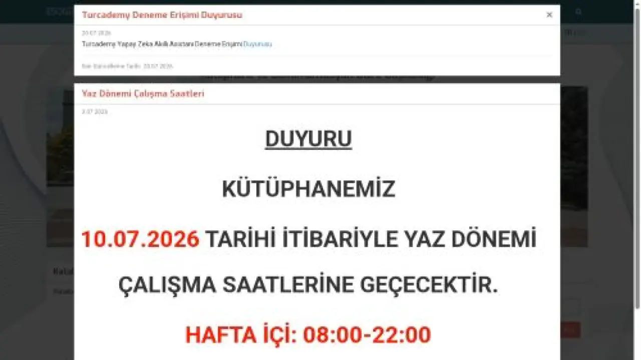 Kütüphane ve Dokümantasyon Daire Başkanlığı | Eskişehir Osmangazi Üniversitesi - Anasayfa