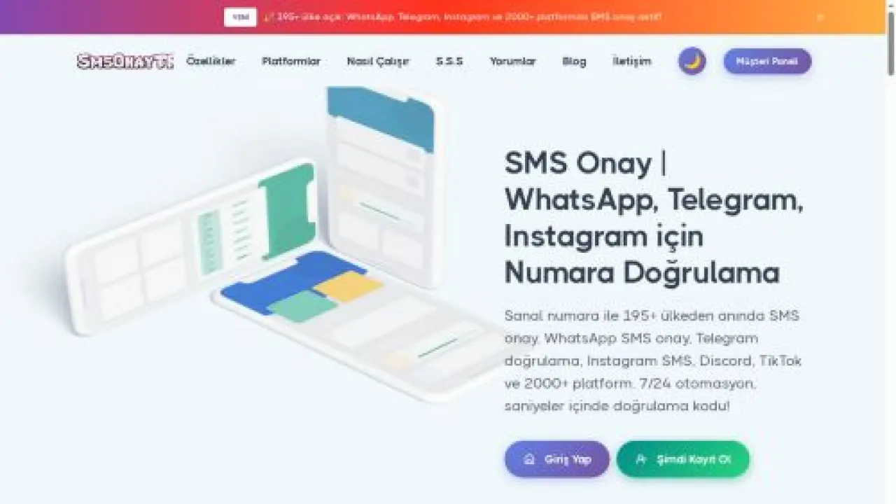 Sanal Numara ile SMS Doğrulama | WhatsApp, Telegram, Instagram Aktivasyonu | Sms Onay Türk