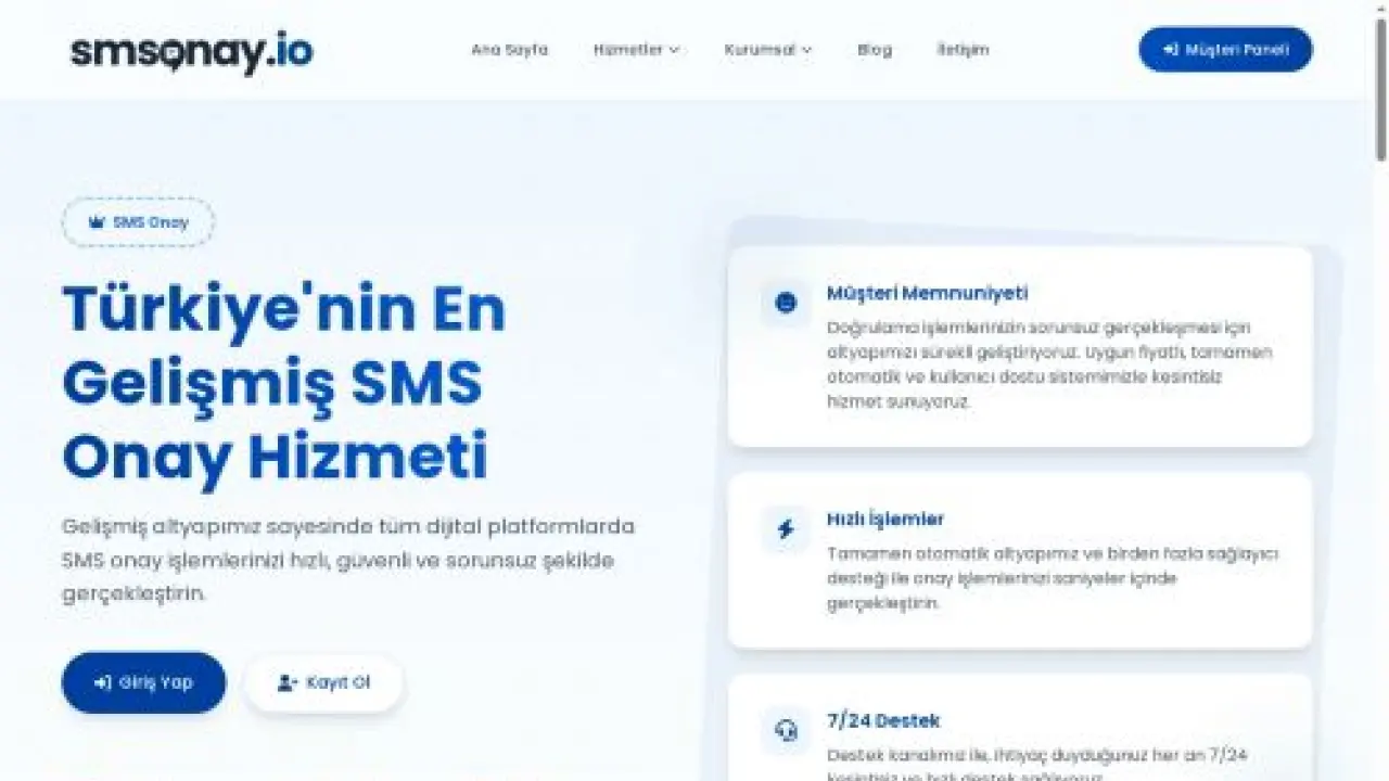 SmsOnay.io | Türkiye'nin En Gelişmiş SMS Onay Hizmeti