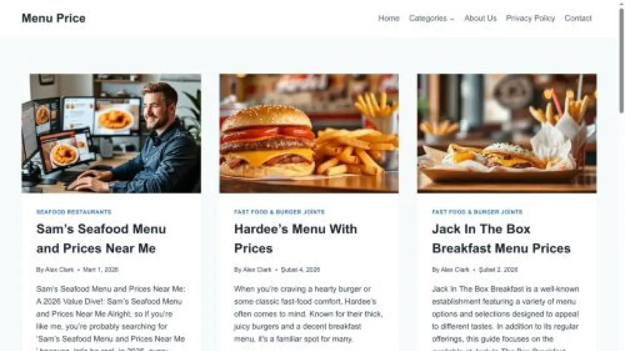 Menu Price -