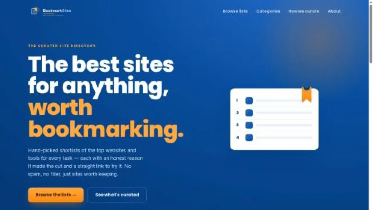 bookmarksites.com | Smart Bookmarking for Smarter Browsing.
