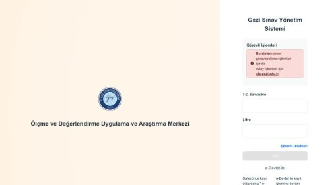 Sınav Görevlisi Yönetim Sistemi - Gazi Üniversitesi Görevli Portalı