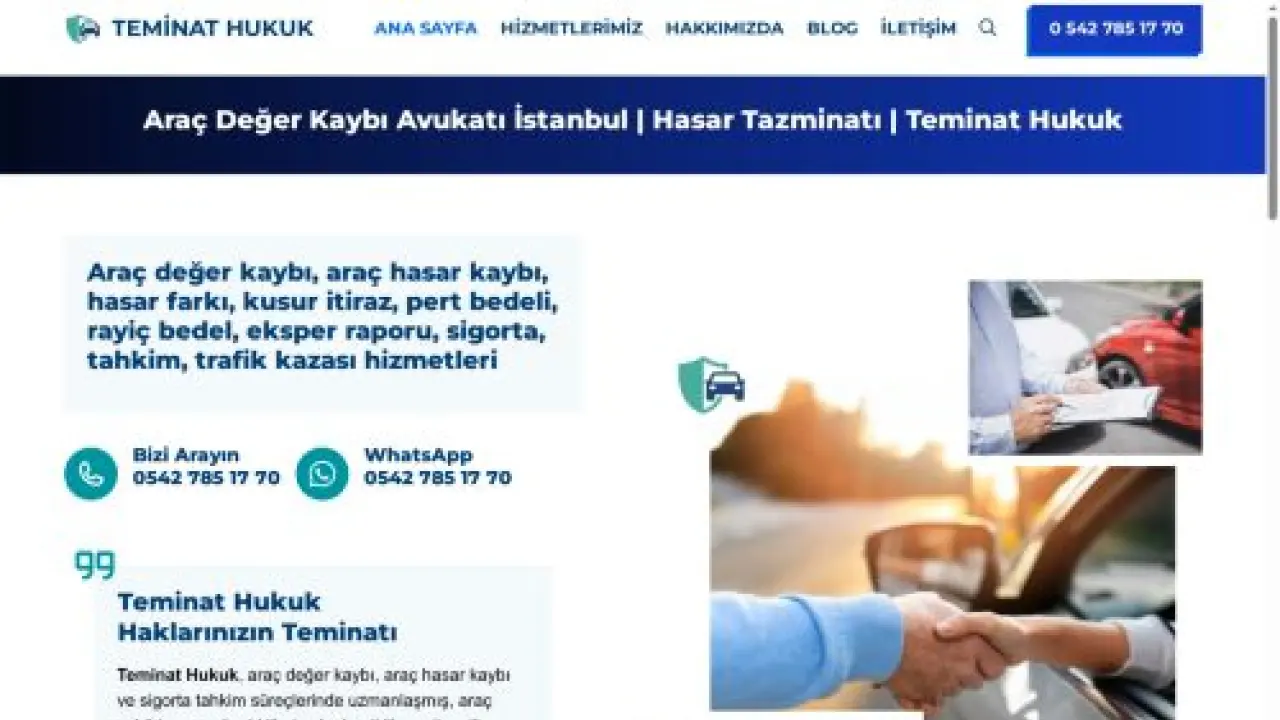 Teminat Hukuk | Araç Değer Kaybı ve Hasar Kaybı Hizmetleri