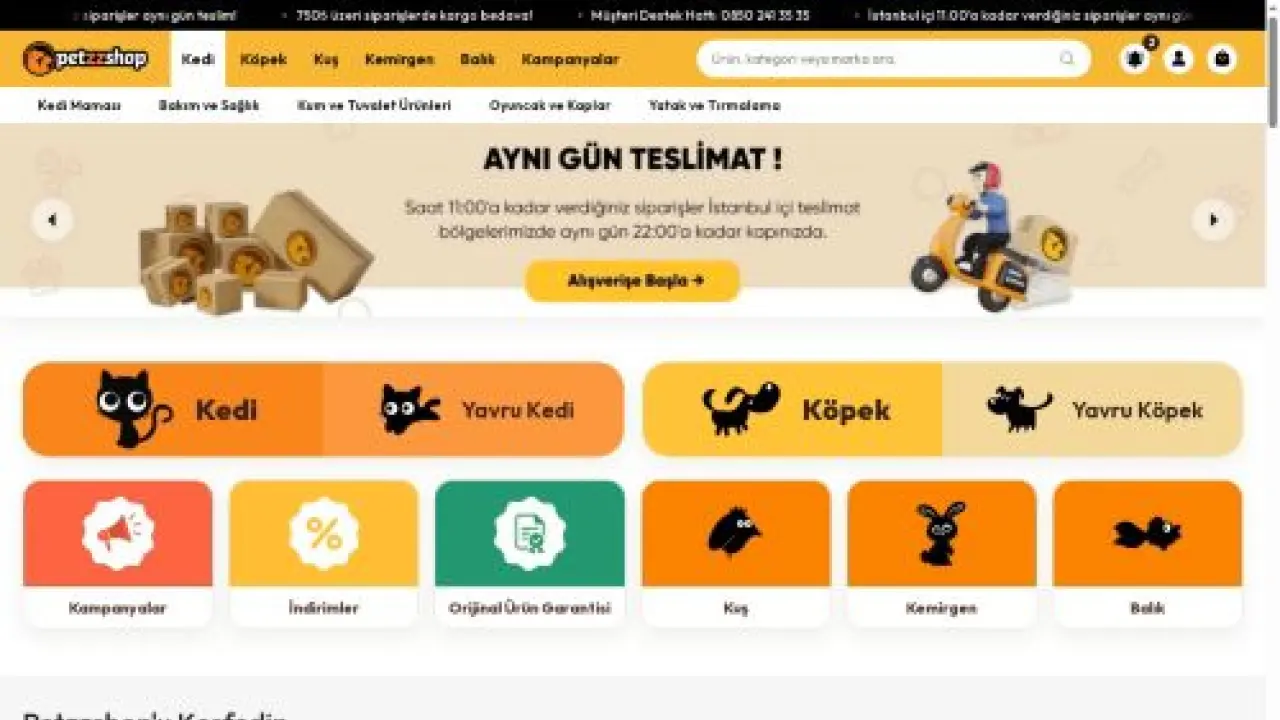 Petzzshop | Türkiye'nin En Büyük Online Pet Shop Mağazası