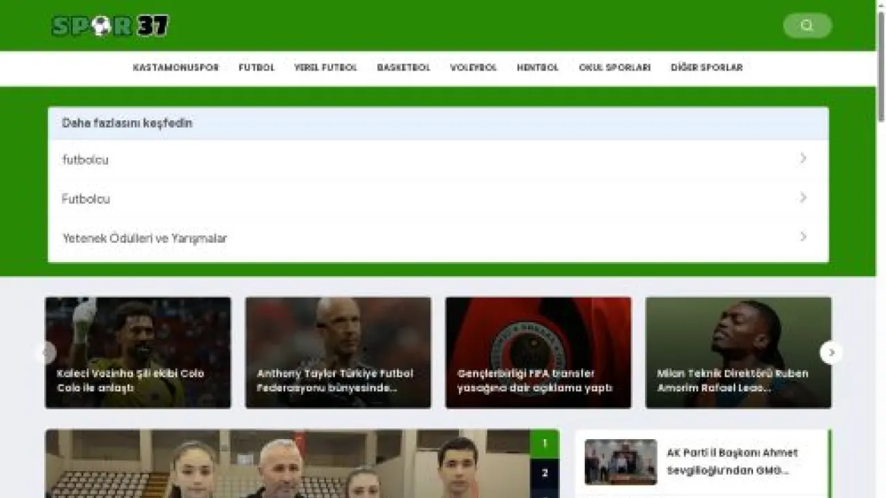 Kastamonu Spor Gazetesi - Spor 37 - Kastamonuspor Haberleri - Futbol Haberleri - Süper Lig 1. Lig 2. Lig ve 3. Lig Haberleri - Kastamonu'da Spor