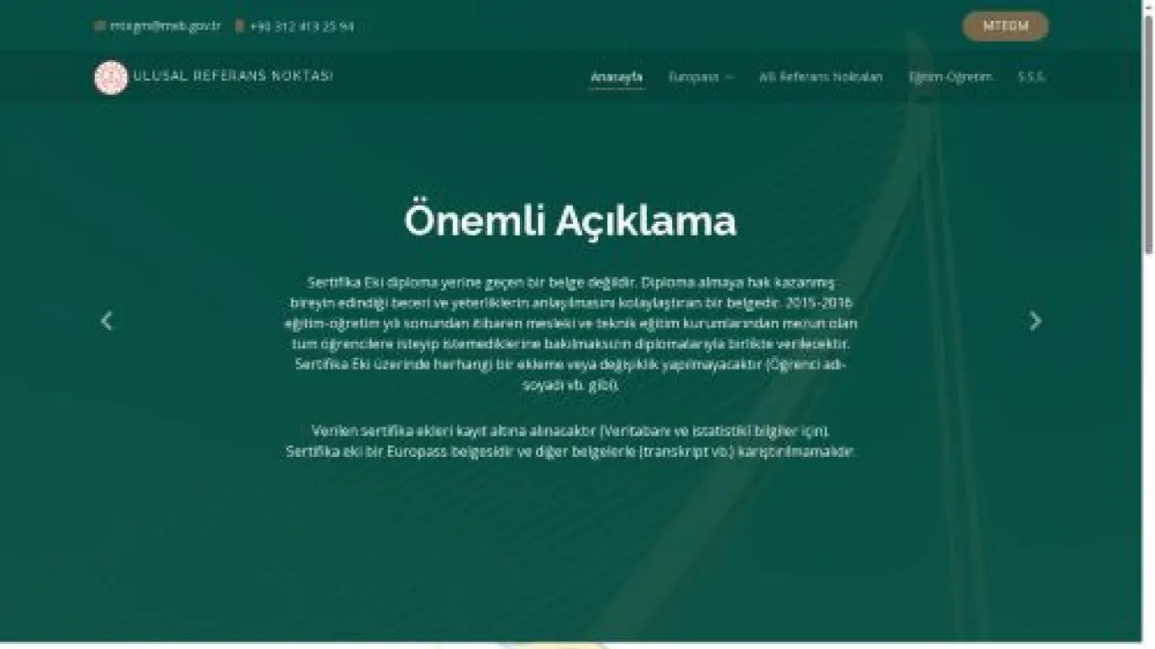Mesleki ve Teknik Eğitim Genel Müdürlüğü - Ulusal Referans Noktası