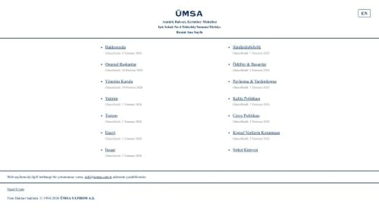 ÜMSA | Hoş Geldiniz