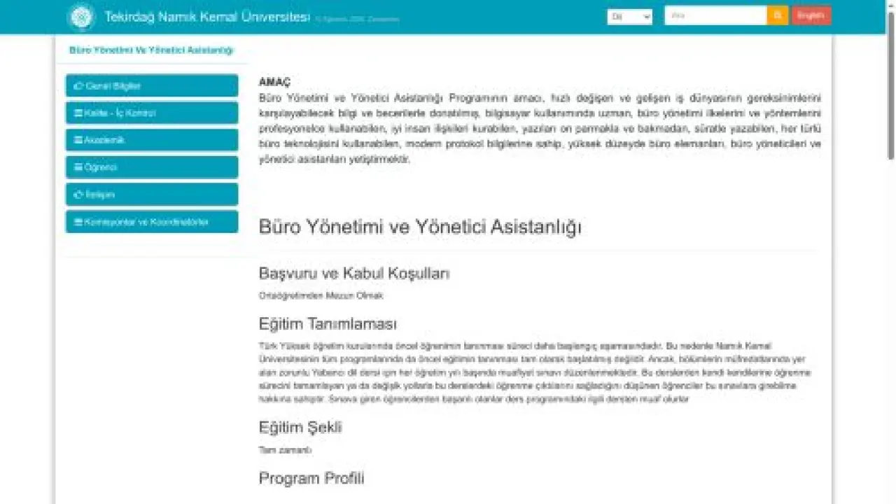 Büro Yönetimi Ve Yönetici Asistanlığı